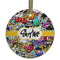Graffiti Frosted Glass Ornament - Round