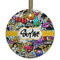 Graffiti Flat Glass Ornament - Round w/ Name or Text
