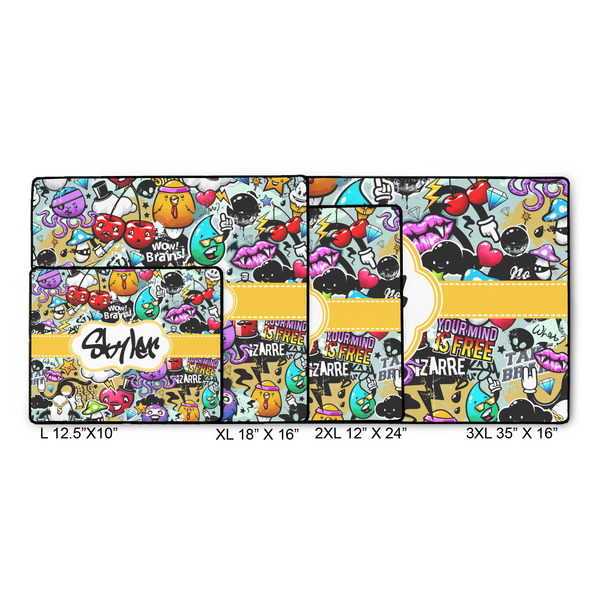 Graffiti Gaming Mats - SIZE CHART