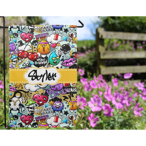 Graffiti Garden Flag - Outside In Flowers