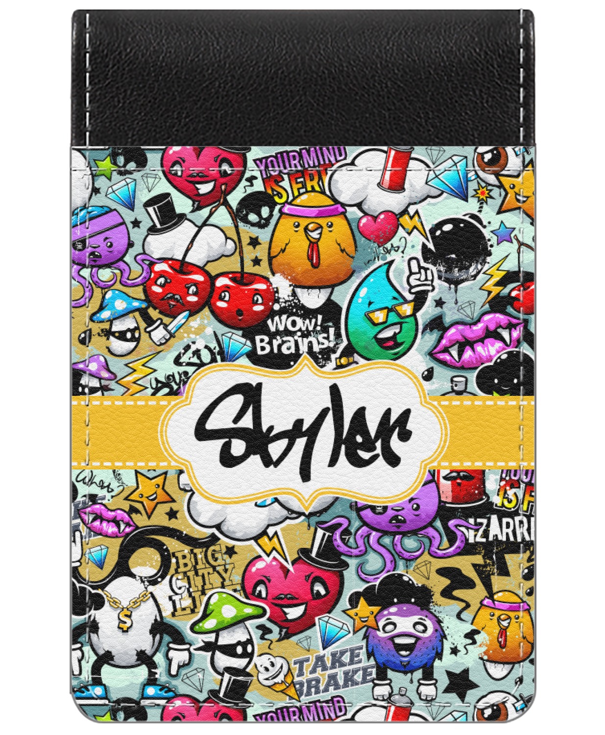 Graffiti Genuine Leather Small Memo Pad (Personalized) YouCustomizeIt