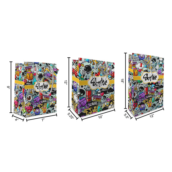 Graffiti Gift Bags - All Sizes - Dimensions