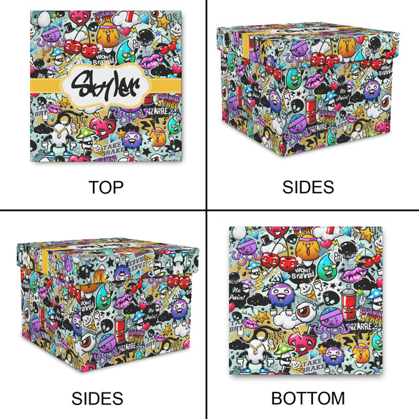 Graffiti Gift Boxes with Lid - Canvas Wrapped - Large - Approval
