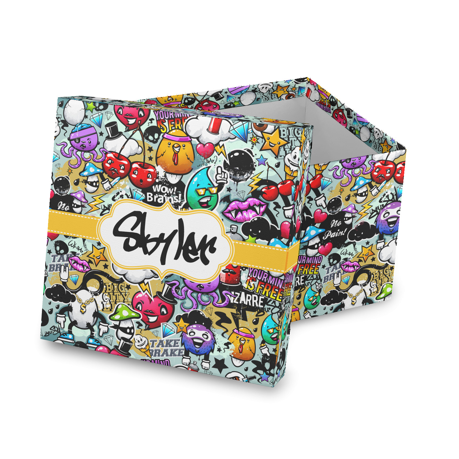 Custom Graffiti Gift Box with Lid - Canvas Wrapped (Personalized
