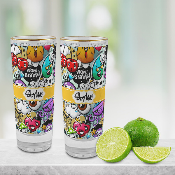Graffiti Glass Shot Glass - 2 oz - LIFESTYLE
