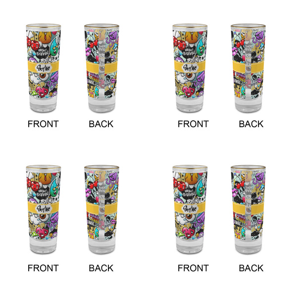 Graffiti Glass Shot Glass - 2 oz - Set of 4 - APPROVAL
