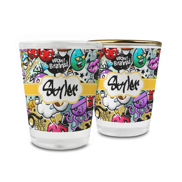 Custom Graffiti Glass Shot Glass - 1.5 oz (Personalized)