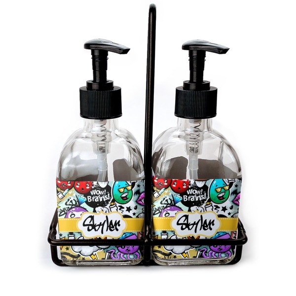 Custom Graffiti Glass Soap & Lotion Bottle Set (Personalized)