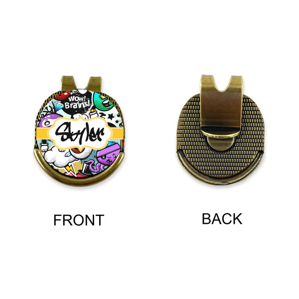 Graffiti Golf Ball Hat Clip Marker - Apvl - GOLD