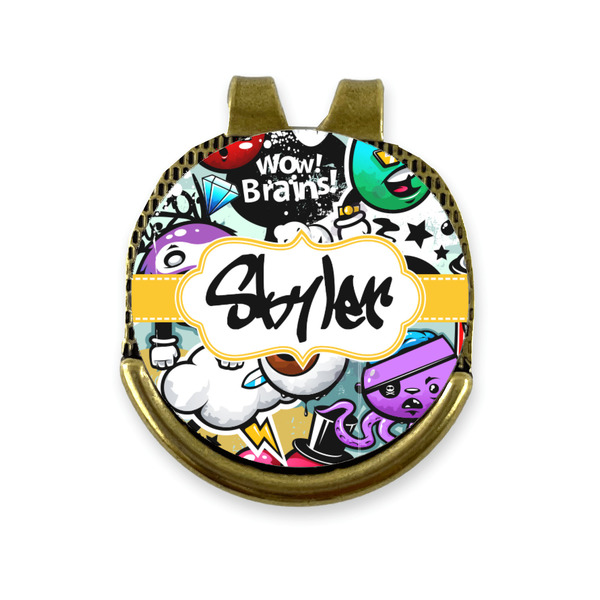 Custom Graffiti Golf Ball Marker - Hat Clip - Gold