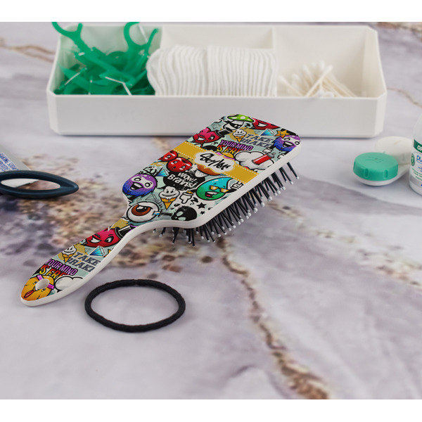 Graffiti Hair Brush - In Bathroom