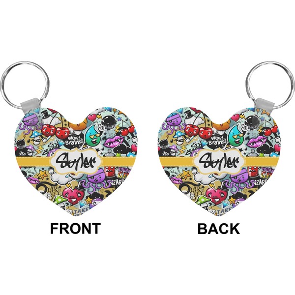 Graffiti Heart Keychain (Front + Back)