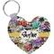 Graffiti Heart Plastic Keychain w/ Name or Text