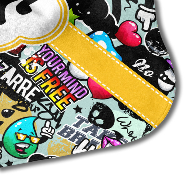 Graffiti Hooded Baby Towel- Detail Corner