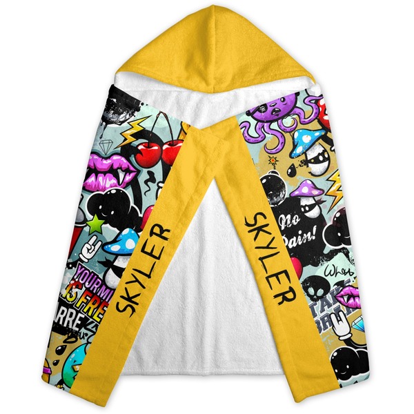 Graffiti Hooded Towel - Folded