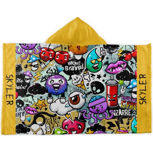 Custom Graffiti Kids Hooded Towel (Personalized)