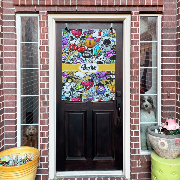 Graffiti House Flags - Double Sided - (Over the door) LIFESTYLE