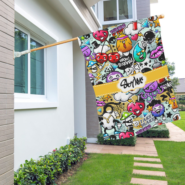 Graffiti House Flags - Single Sided - LIFESTYLE
