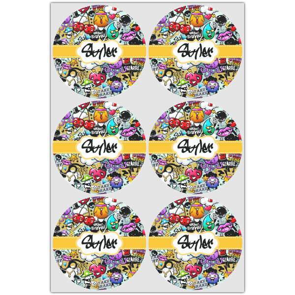 Graffiti Icing Circle - Large - Set of 6