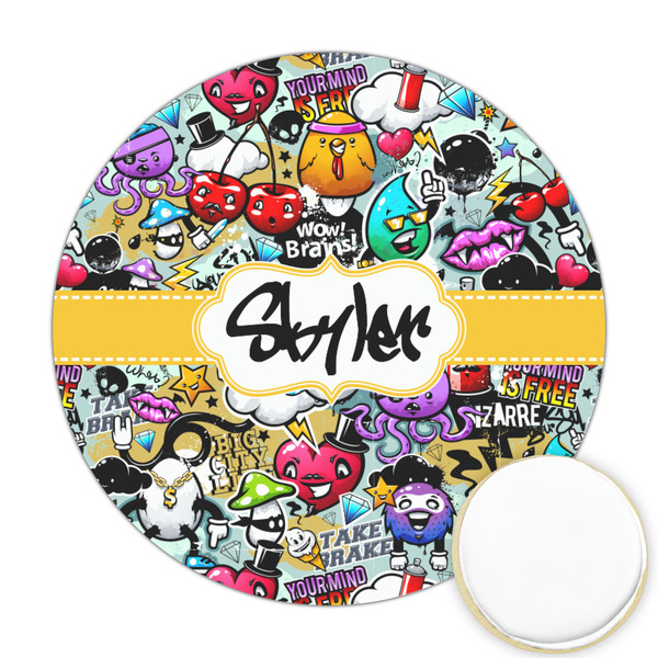Custom Graffiti Printed Cookie Topper - Round (Personalized)