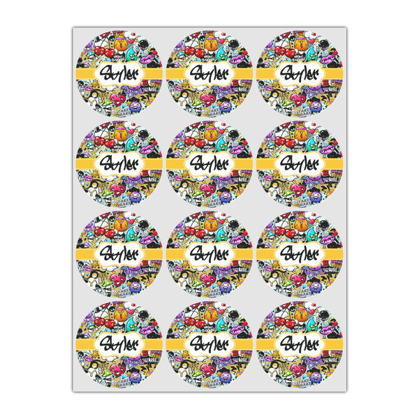 Graffiti Icing Circle - Small - Set of 12