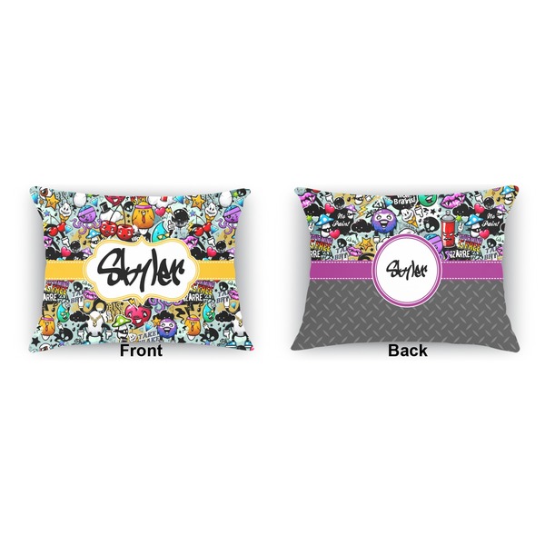 Graffiti  Indoor Rectangular Burlap Pillow (Front and Back)