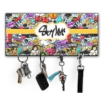 Graffiti Key Hanger w/ 4 Hooks w/ Name or Text