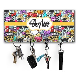 Graffiti Key Hanger w/ 4 Hooks w/ Name or Text
