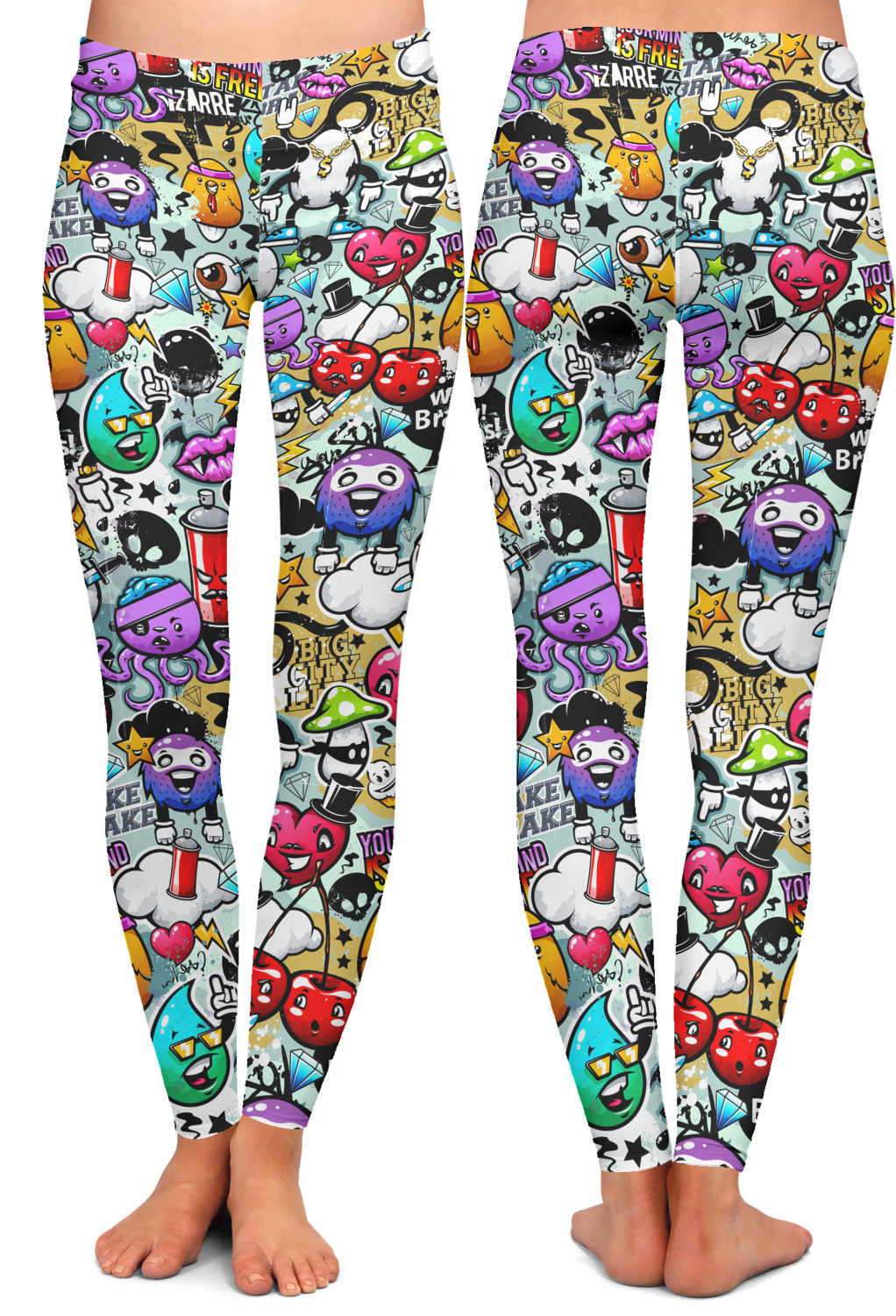 Graffiti Ladies Leggings Extra Small (Personalized) YouCustomizeIt