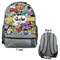 Graffiti Large Backpack - Gray - Front & Back View