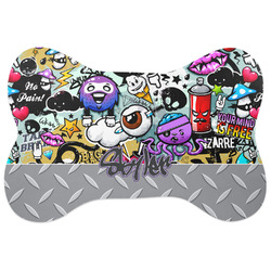 Graffiti Bone Shaped Dog Food Mat (Personalized)