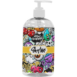 Graffiti Plastic Soap / Lotion Dispenser (16 oz - Large - White) (Personalized)