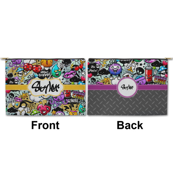 Graffiti Large Zipper Pouch Approval (Front and Back)