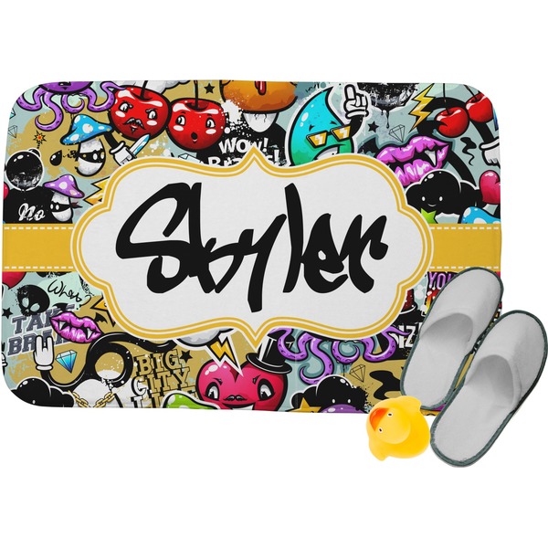 Custom Graffiti Memory Foam Bath Mat - 34"x21" (Personalized)