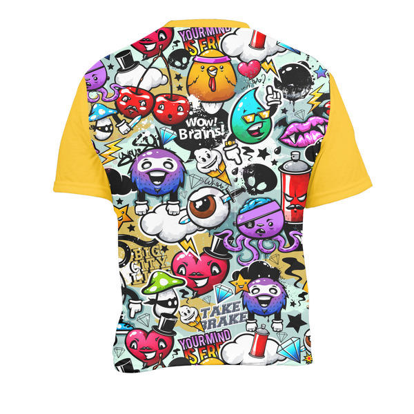 Graffiti Men's Crew Neck T Shirt Medium - Back