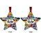 Graffiti Metal Star Ornament - Front and Back