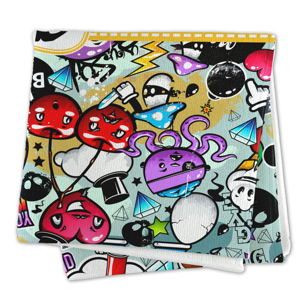 Graffiti Microfiber Dish Rag - FOLDED (square)