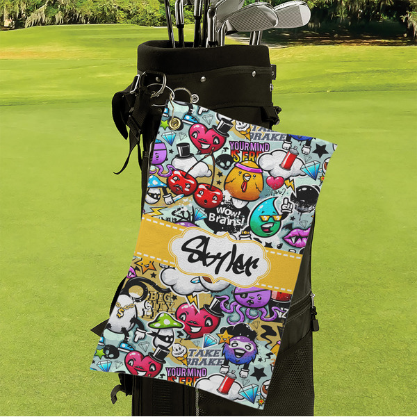 Graffiti Microfiber Golf Towels - Small - LIFESTYLE