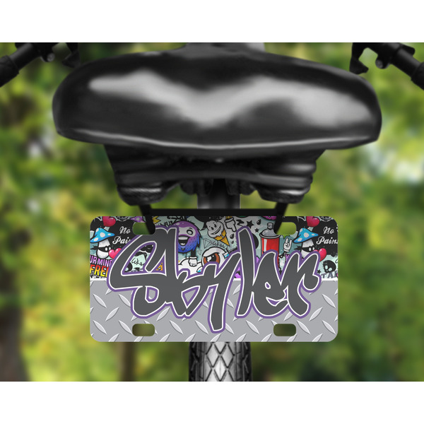 Graffiti Mini License Plate on Bicycle