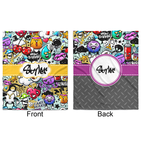 Graffiti Minky Blanket - 50"x60" - Double Sided - Front & Back