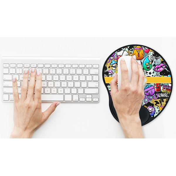 Graffiti Mouse Pad with Wrist Rest - LIFESYTLE 2 (in use)