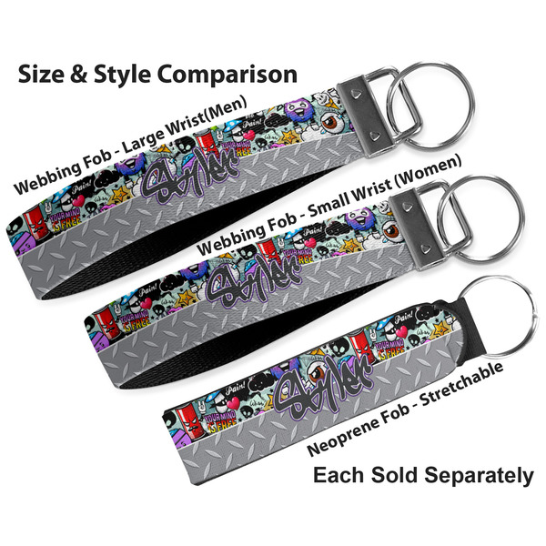 Graffiti Multiple Key Ring comparison sizes