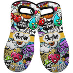 Graffiti Neoprene Oven Mitts - Set of 2 w/ Name or Text
