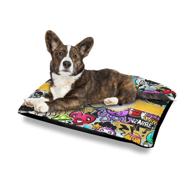 Graffiti Outdoor Dog Beds - Medium - IN CONTEXT