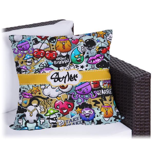 Custom Graffiti Outdoor Pillow - 18" (Personalized)