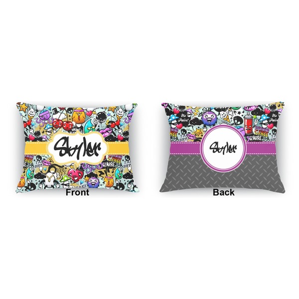 Graffiti  Outdoor Rectangular Throw Pillow (Front and Back)