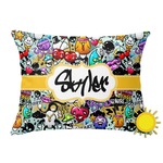Graffiti Outdoor Throw Pillow (Rectangular) (Personalized)