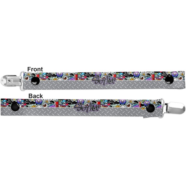 Graffiti Pacifier Clip - Front and Back