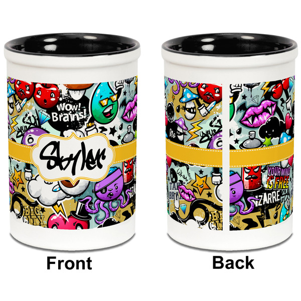 Graffiti Pencil Holder - Black - approval