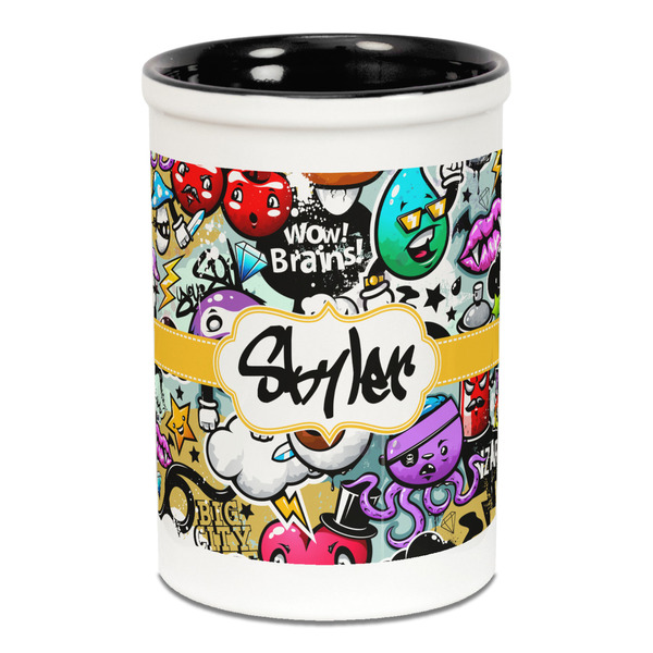 Graffiti Pencil Holder - Black